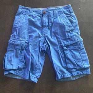Blue Red Camel Cargo Shorts